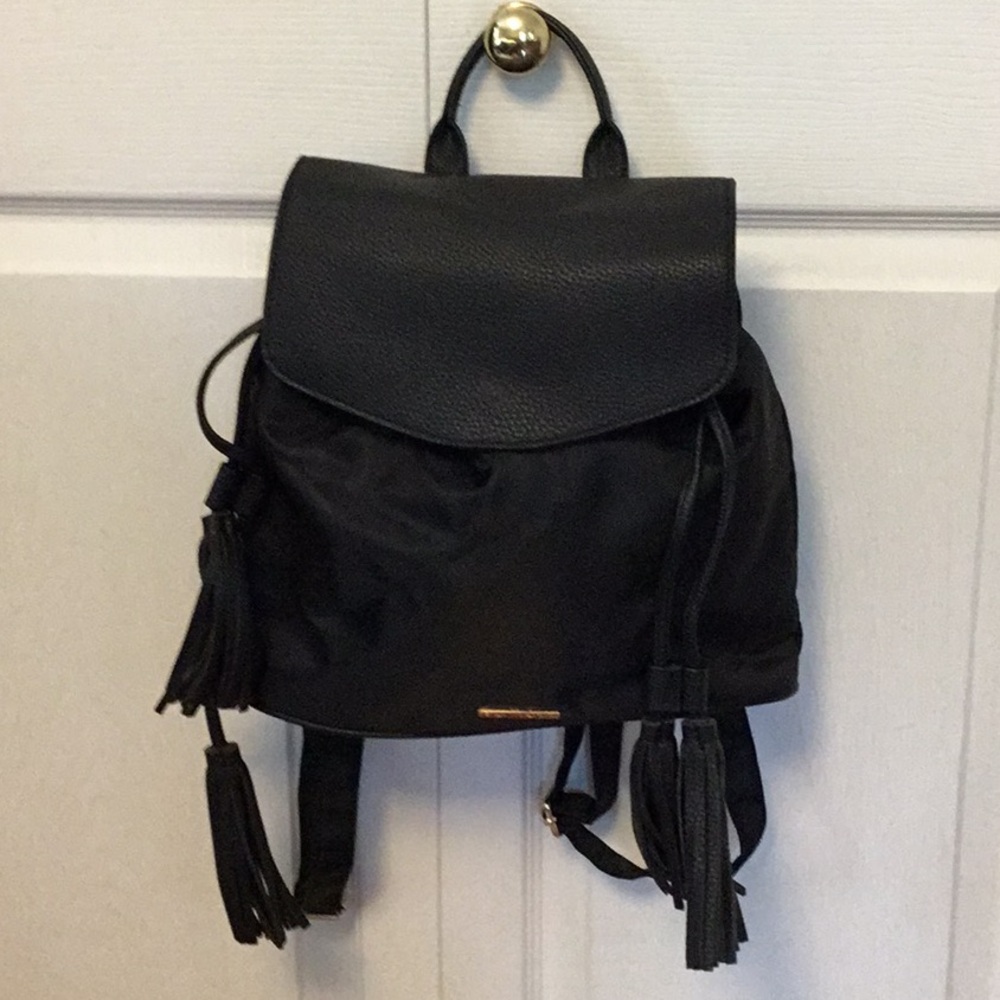 Rampage Black Backpack with Tassel Detail